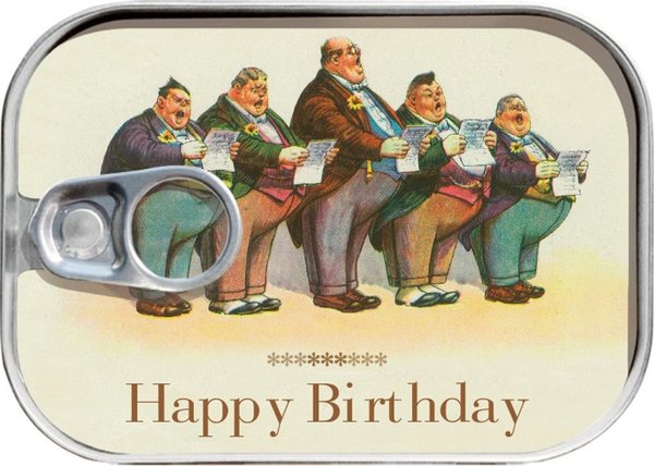 Dosenpost Vintage "Happy Birthday" Männerchor