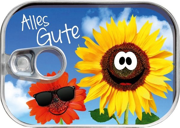 Dosenpost "Alles Gute" - mit der coolen Sonnenblume