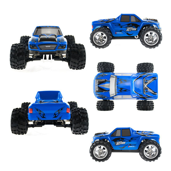 WLToys Mini Monstertruck blau 2,4 GHz RTR 1:18 mit 2 Akkus