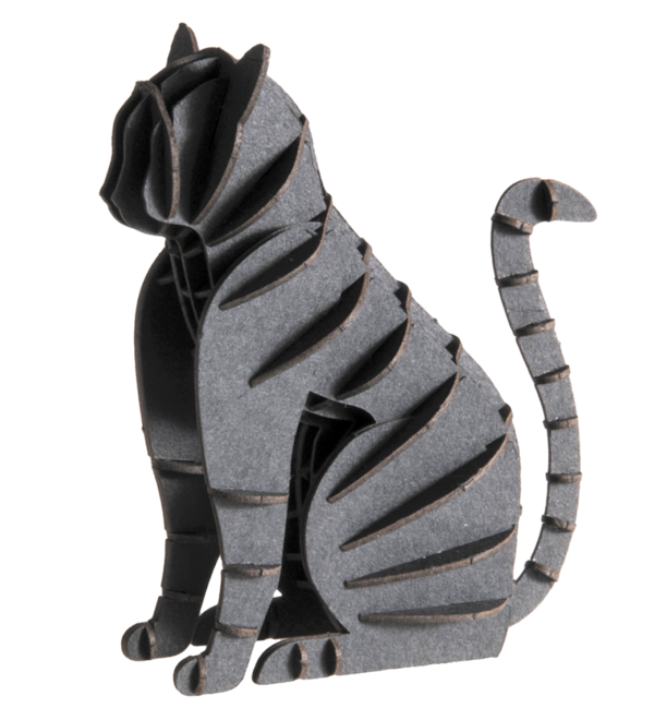 Katze in schwarz- 3D Papiermodell