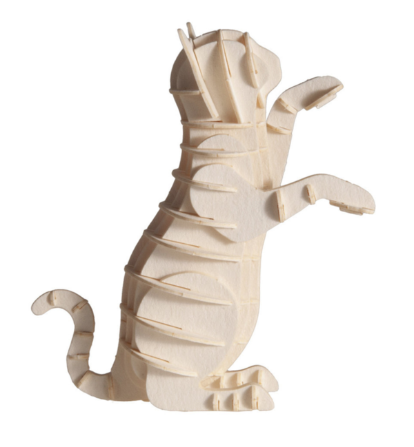 Katze in weiß - 3D Papiermodell